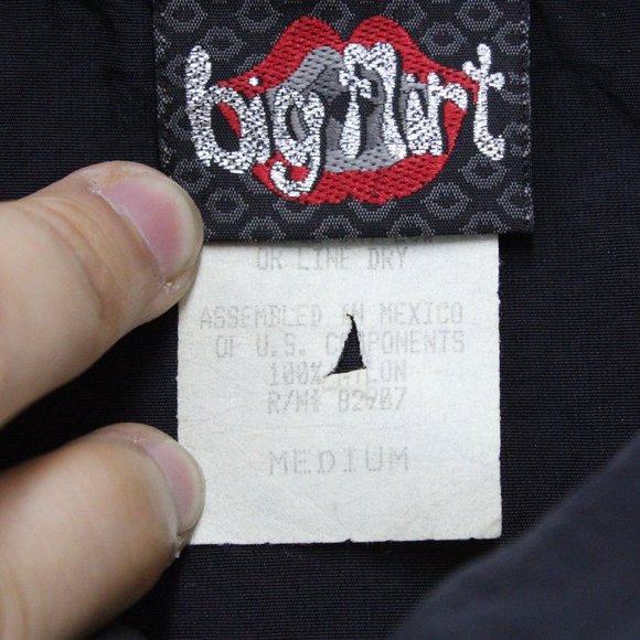 Vintage Big Flirt Windbreaker Jacket Women Black & Red Full Zip Retro Size M 90s - Picture 6 of 9